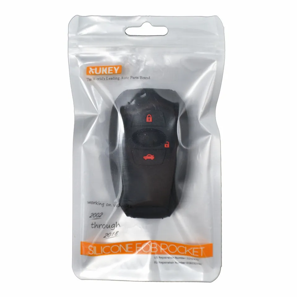 HIBEYO Custodia Intelligente Per Chiave Auto Subaru - Silicone E Lega Di Zinco, Protezione Anti Graffio, Con Portachiavi, 3 Tasti, Nero