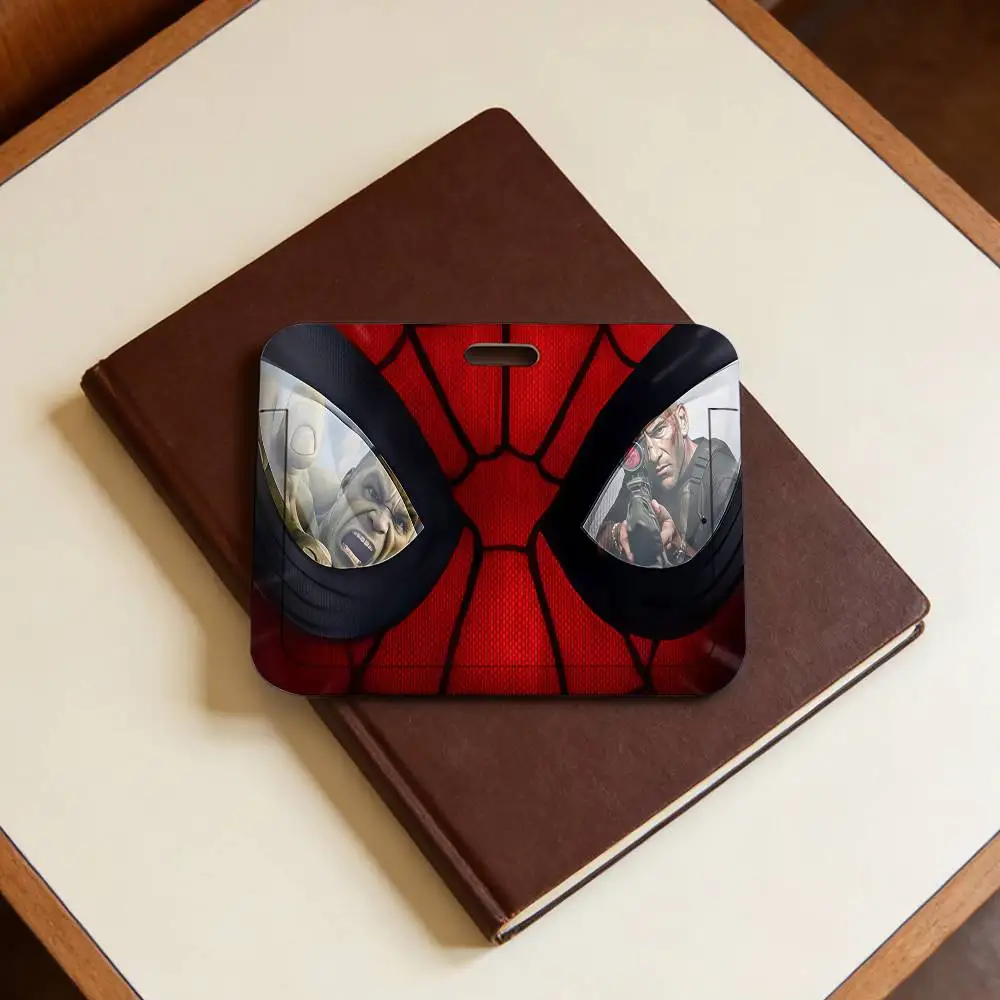 필름 S-스파이더맨 브랜드 뉴 데이 투명 카드 홀더 직원용 플라스틱 슬라이드 커버 랜야드 업무용 비즈니스 ID 가방 버스용