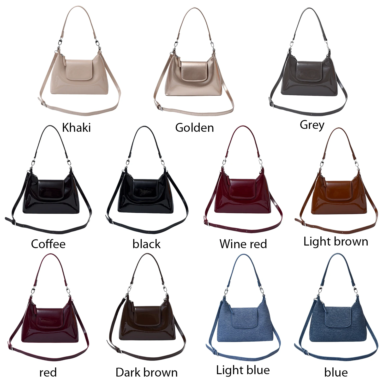 Women PU Leather Underarm Shoulder Bag Adjustable Strap Single Shoulder Armpit Bag Simple Shoulder Handbag for Daily Use Travel