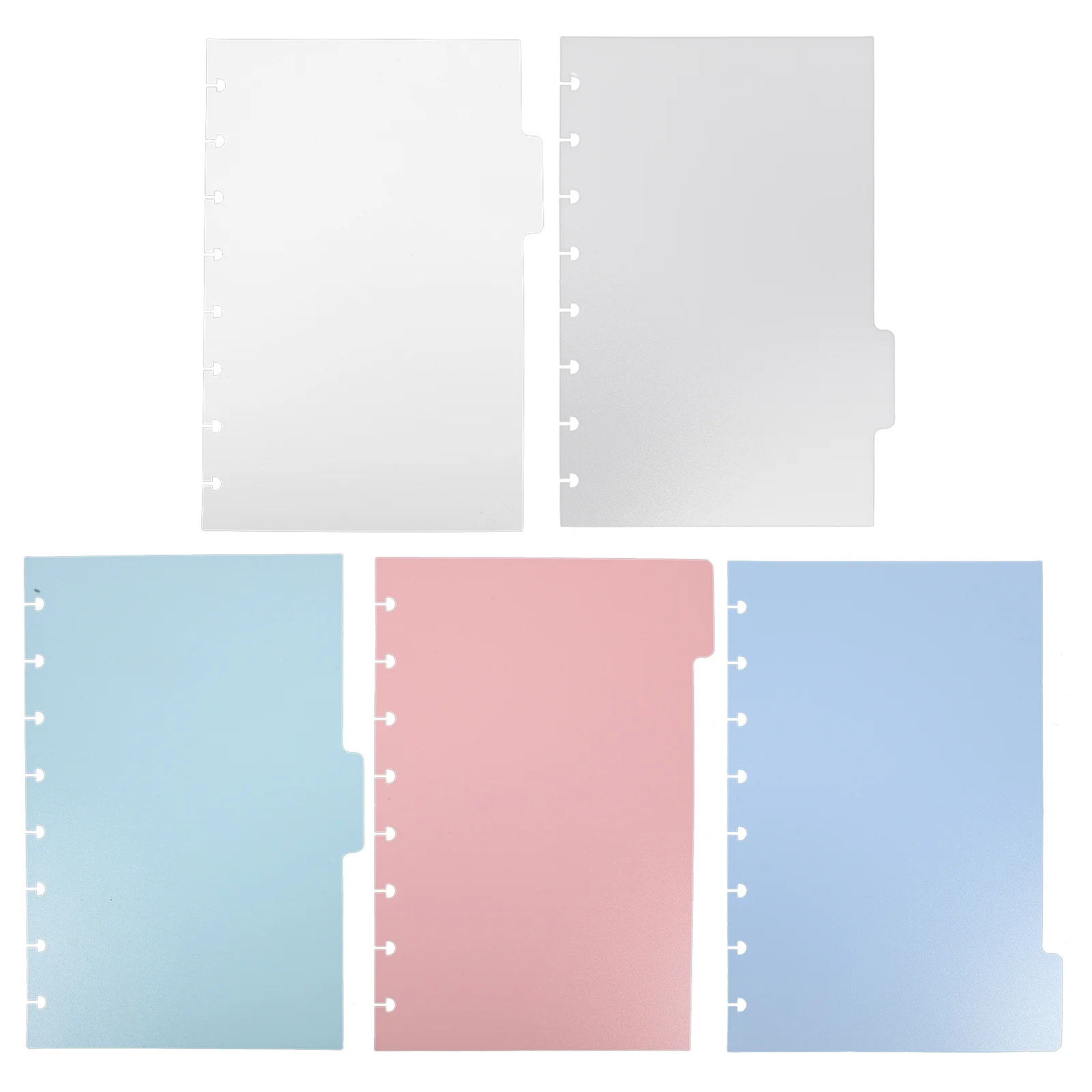 Notebook Binder Divider 5 Pcs Binder Separators Mushroom Hole Classification Clip Binders Punched Dividers