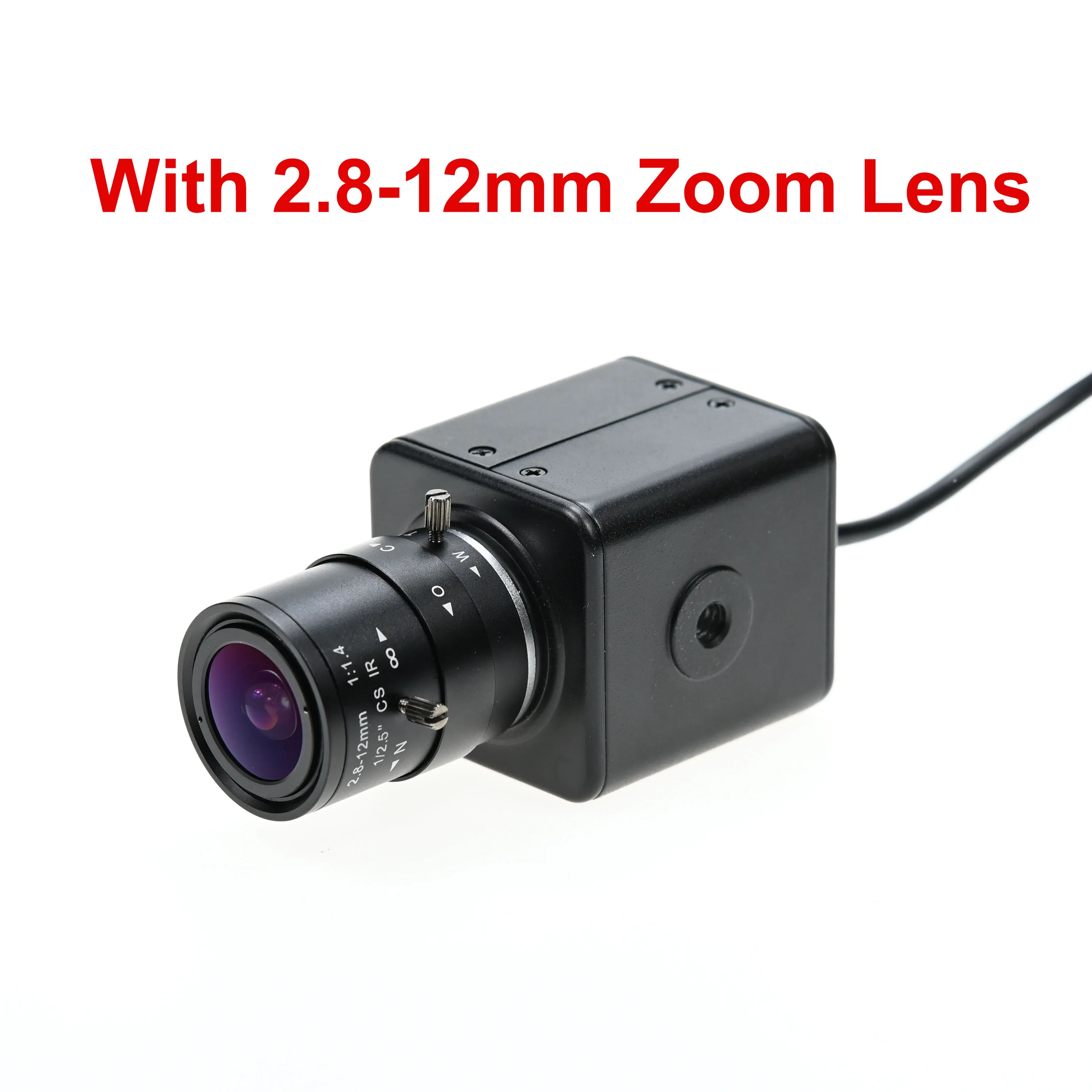 USB 카메라 HD 미니 박스 웹캠 IMX179, 5-50mm 2.8-12mm 가변 초점 렌즈, 정적 고속 촬영, 3264x2448 15fps, 8MP