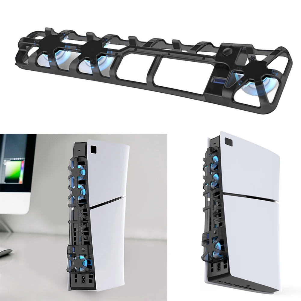 Efficient Cooling System for PS5 Slim Console with LED Light Three High Speed Fans for Optimal Gaming Performance