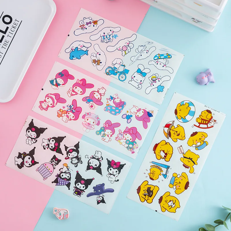 

Sanrio Cinnamoroll Kuromi Mymelody Waterproof Creative Decorative Self-adhesive Ledger Transparent Cartoon Handbook Stickers
