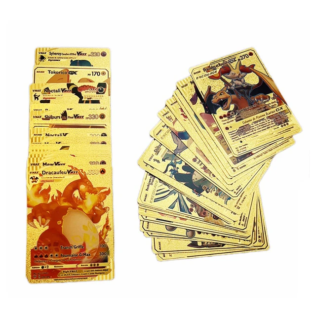 100Pcs NEW Pokemon VMAX English/French Cards Dracaufeu Pikachu