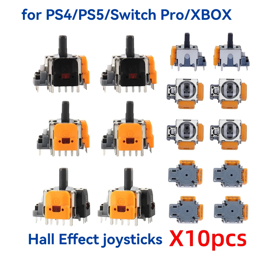 10 pièces 3D effet Hall Joystick réglable sans dérive Thumbsticks Module Joystick Module contrôleur pour PS4/PS5/XBox/Switch Pro