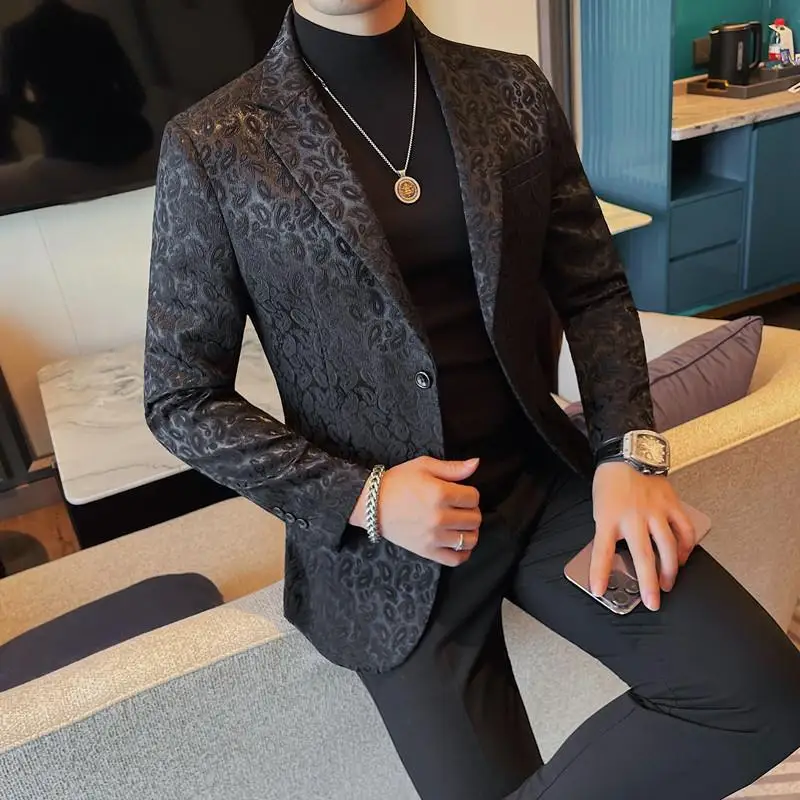 Men's Bronze Shawl Black Lapel Designer Casual Cheap Priced Fashion Blazer Dress Jacket main image 0