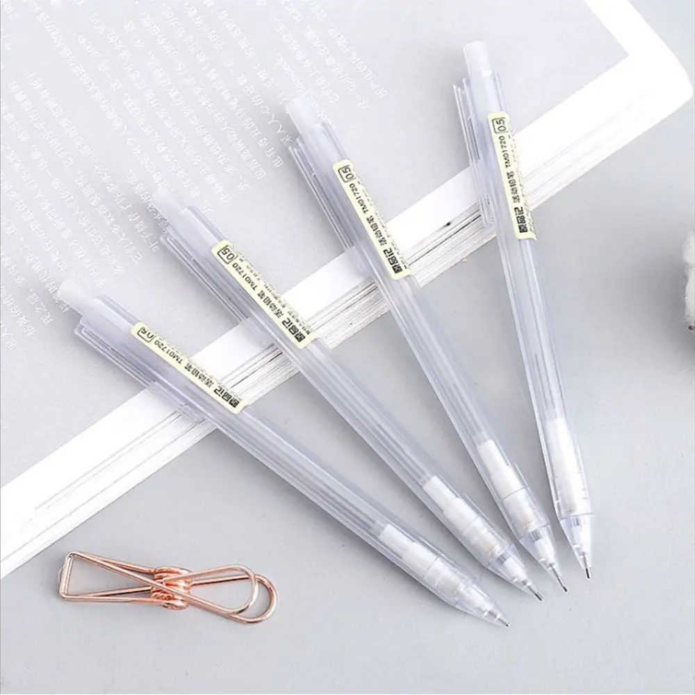 1Pc 0.5/0.7mm 2B Mechanical Pencil Simple Japanese Transparent Frosted Pencil Office School Supplies Student Stationery Gift 3