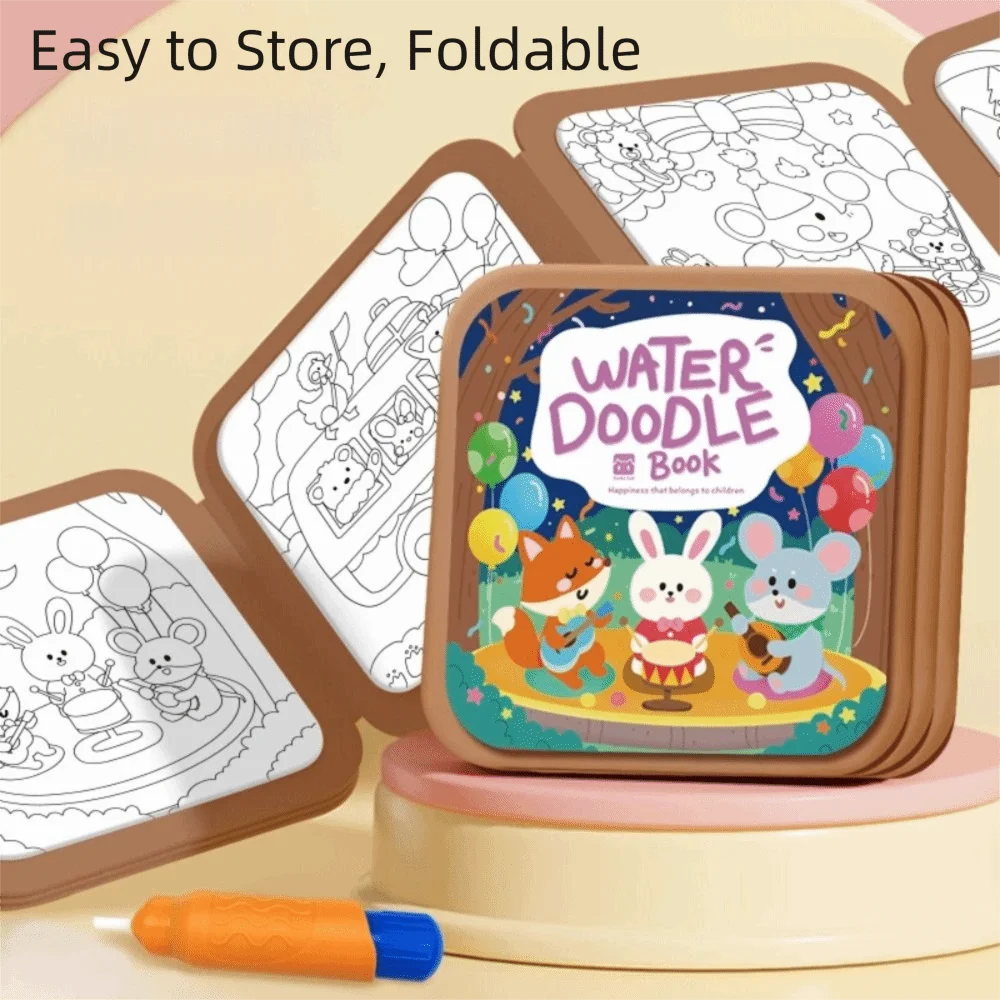 펜으로 그리는 물 그림책, 재사용 가능한 다중 장면 마법 그림책, DIY 디자인, 깨끗한 물로 그리는 교육용 어린이용 선물 아이디어