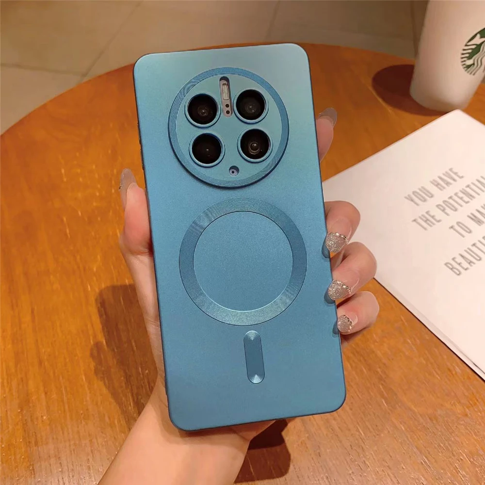 Magnetisk Wiless Charging Phone Case Fo Huawei P60 P50 P30 Mate 50 40 30 Po Camea Potection Blød Silikone Bagside_voghion.com