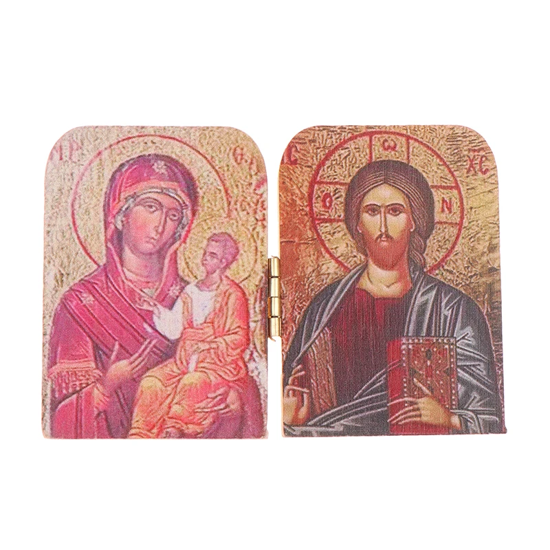 Christ decorative plaque Christ The Teacher And Virgin Of Kazan Catholic Orthodox Display Religious Gift wood icon decoration wood icon plaque