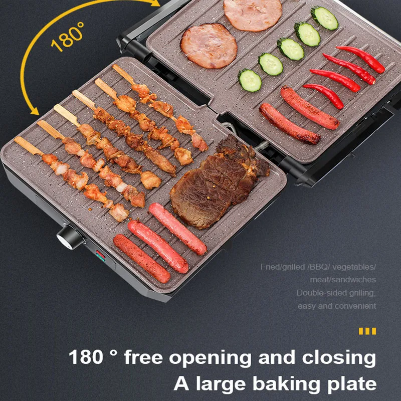 Sandwich Maker Home Appliance Electric Grill Steak Meat Hamburger Breakfast Machine Frying Pan Barbecue Plate EU Plug