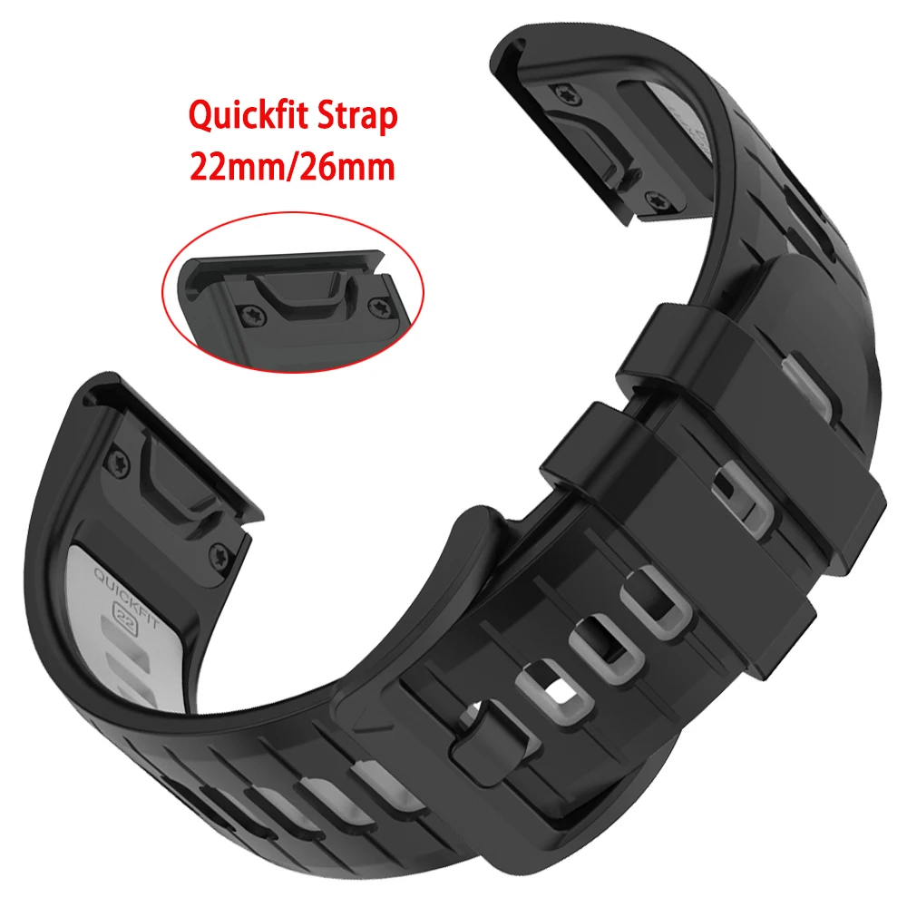 Sport Silicone Strap - QuickFit 22/26mm Watchband Bracelet