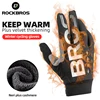 ROCKBROS Winter Gloves Bicycle Motorcycle SBR Men Women Full Finger Windproof Gloves Warm Fleece Skiing Glove Cycling Equipment 1