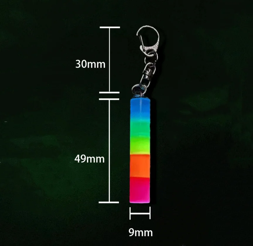 Colorful Stick Luminous EDC Pendant Resin Self-luminous Signal Marker Key Chain Non-tritium Tube Creative Bag Hanging Buckle