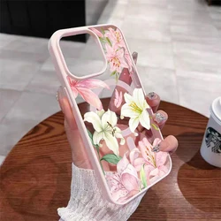Lily Flower and Butterfly Design Magnetic Phone Case Cover - Galaxy S26+ (Pink)