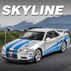 1:24 Nissan GTR R34 Skylin Fast & Furious Alloy Car Model Sound and Light Pull Back Children's Toy Collectibles Birthday gift 4