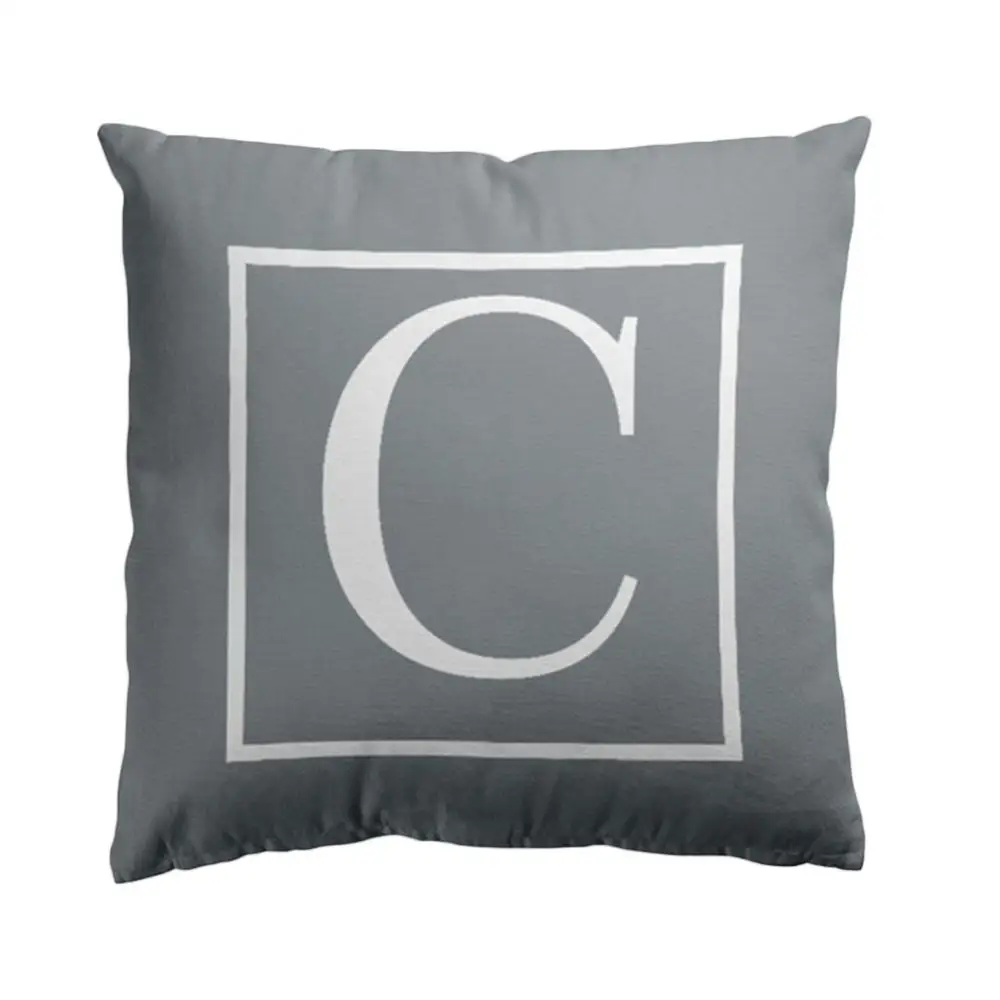 for Sofa Case Polyester Pillowcase 45x45cm Pillow Cushion Cover Gray English Letter Print Cushion Pillowcover cuscini decorativi