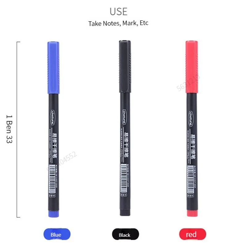 1/3PCS 0.5mm 드라이 지우기 아트 마커 펜 지울 수있는 화이트 보드 마커 펜 사무실 학교 회의 기록 편지지 Extra Fine Tip