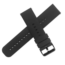 Premium Silicone Watch Strap - Universal Adjustable Wristband Bracelet in Multiple Sizes for 22mm (Black n Black)