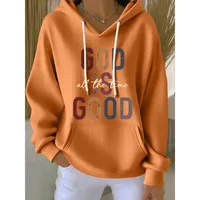 Plus Size 1XL-5XL Autumn New Women's Long-sleeved Hoodie Pockets Loose Art Letter Printing