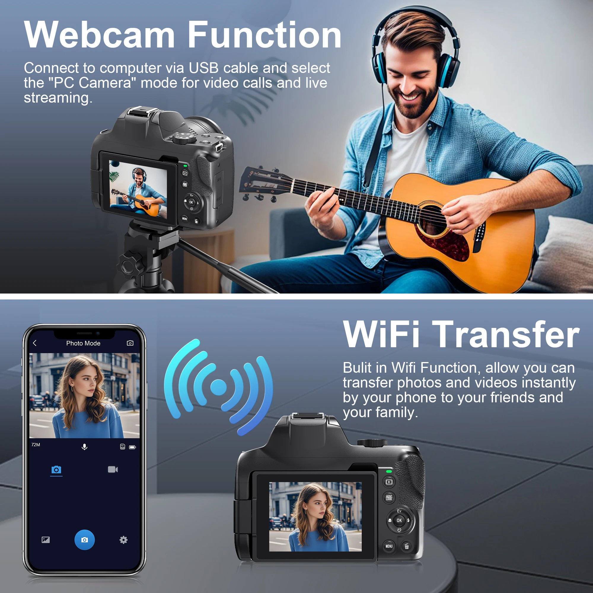 4K 72MP Vlogging Camera with 12X Optical Zoom 5