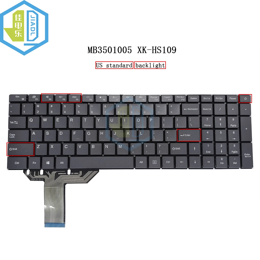 Luz de Teclado Retroiluminada para Laptop Teclas Prateadas Russo e Inglês f9 Pro Mb3501005 Xk-hs109 ru Eua Novo - Imagem 2