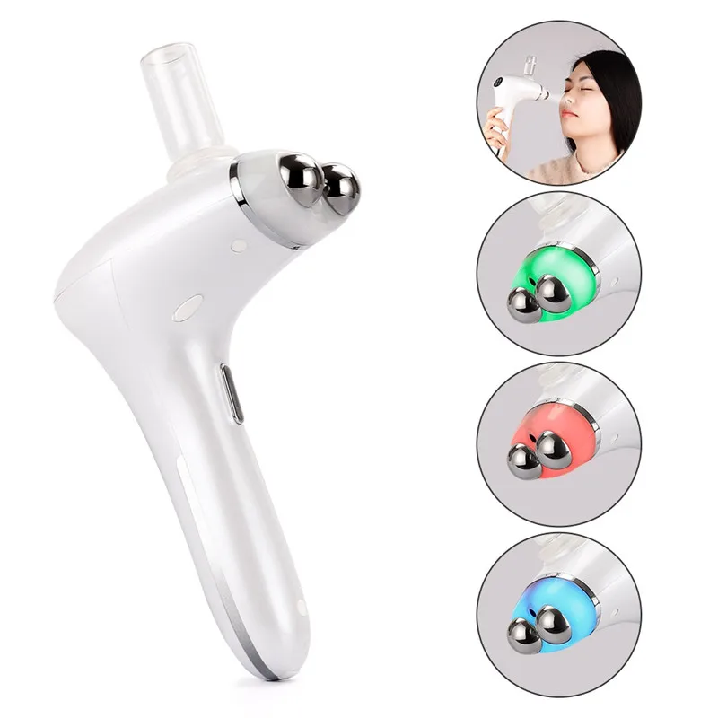 4in1 5D 수동 에어 브러쉬 메이크업 시스템 충전식 보습 분무기 페이스 미스트 분무기 광자 스프레이 마사지 페이셜 스티머