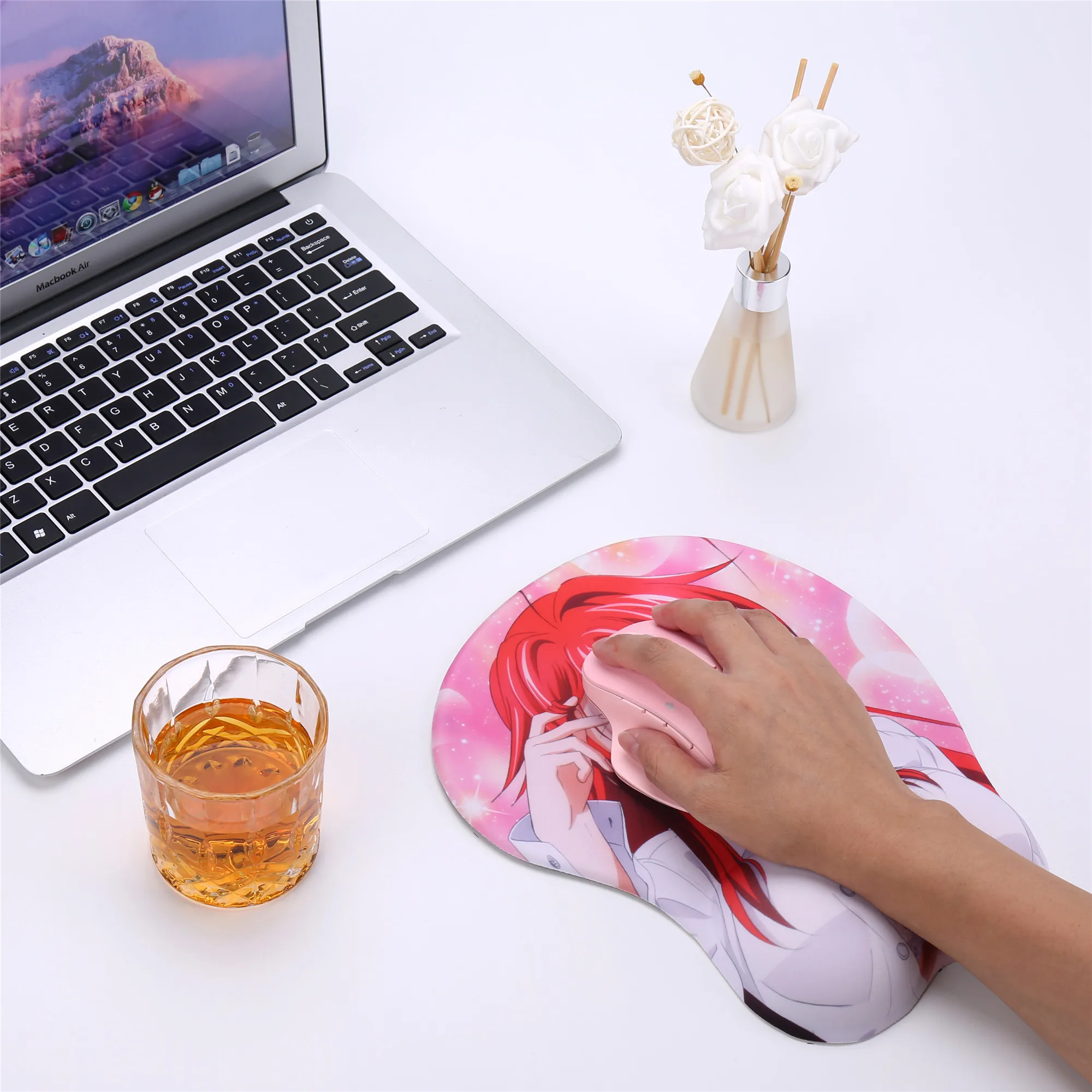 Highschool Rias Anime Sexy Girl 3D Boobs Gaming Mouse pads with Silicone Gel Wrist Rest