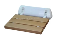 YUSUN Bathroom Wooden Foldable Shower Seat Wall Mounted 2