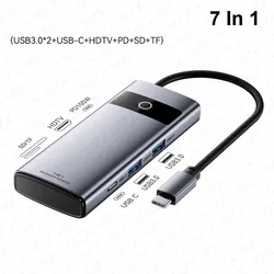 Premium Aluminum Alloy 8 - in - 1 USB - C Docking Station with 4K HDMI and PD 100W Charging (7in1 2xUSB3.0)