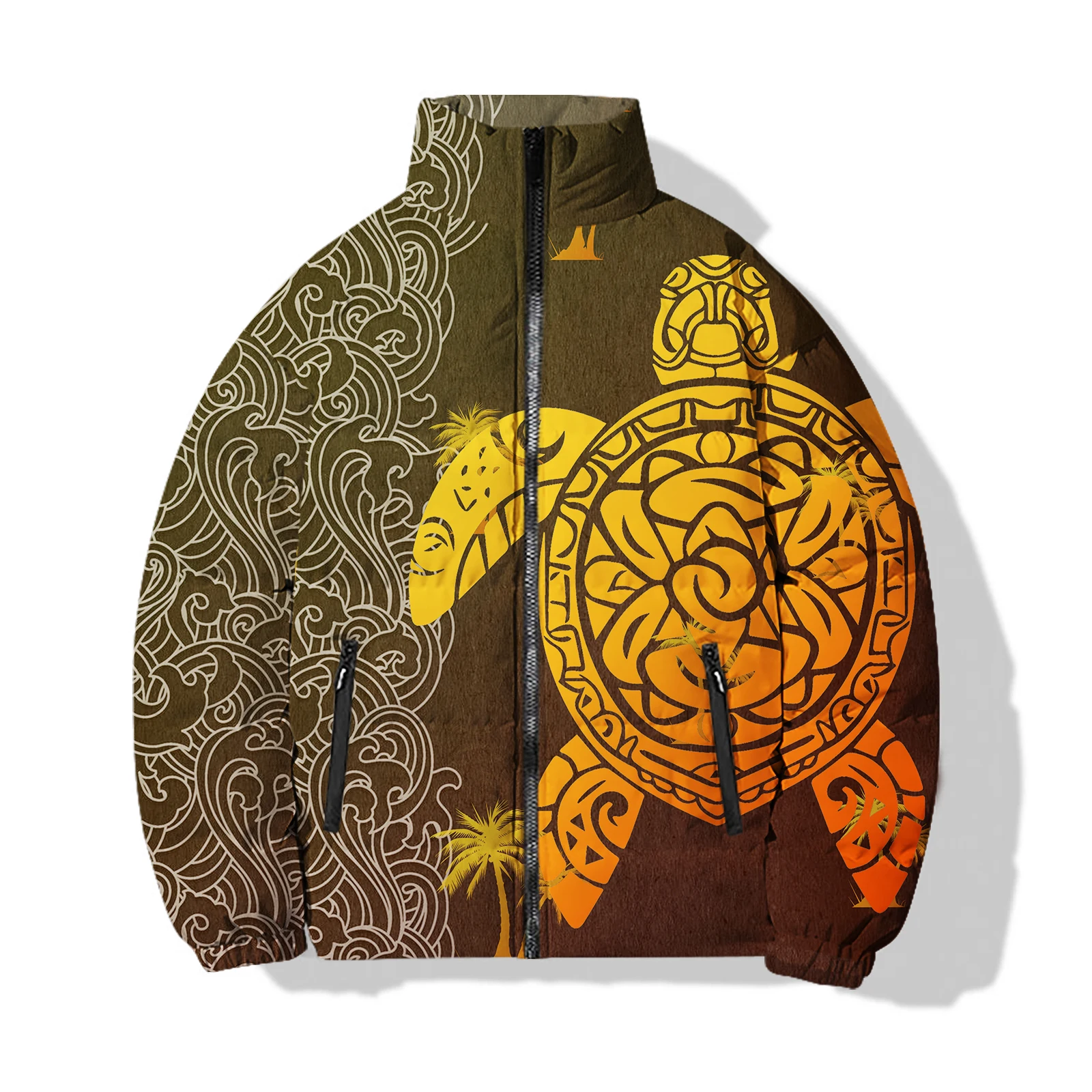 thumbnail image 1 of Abrigos de moda para hombre, chaquetas casuales y versátiles para hombre, chaqueta de algodón con estampado de peces personalizado, abrigo cómodo y cálido para hombre, 1 of 5