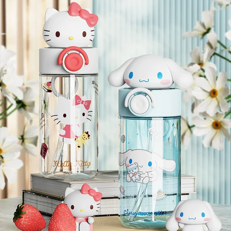 كوب سانريو شفاف بسعة 500 مل، يتميز بتصاميم شخصيات...