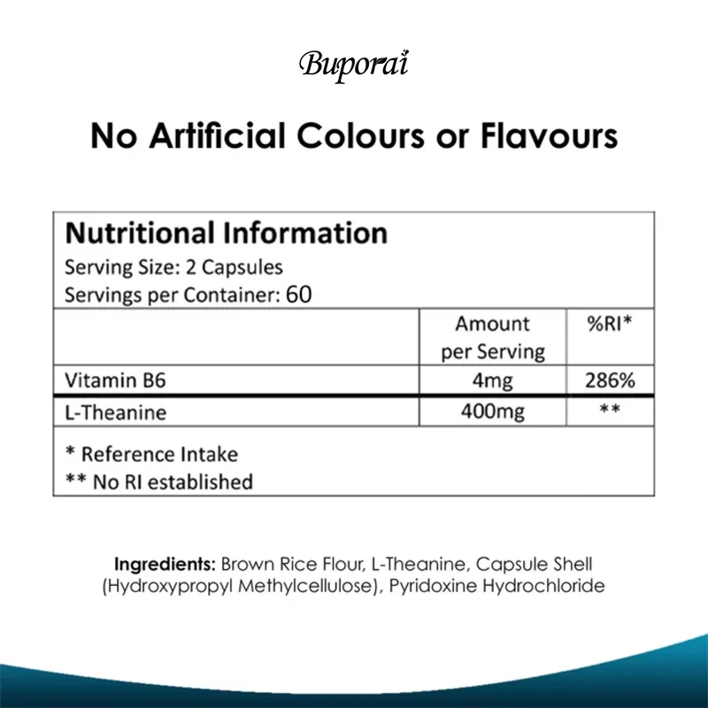 L-Theanine 400MG - Contains Vitamin B6 To Support Normal Mental Function, Concentration & Relaxation, and Improve Sleep Quality 2