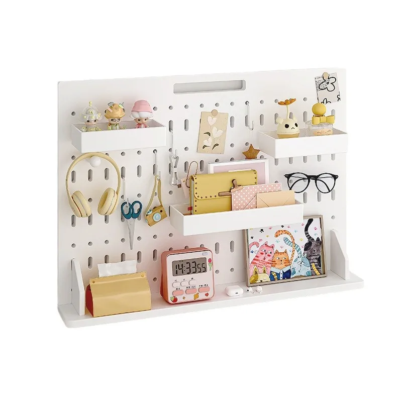 Cave board desktop vertical shelving Cream air bedroom Home dormitory study desk Organizing student desk storage Rack