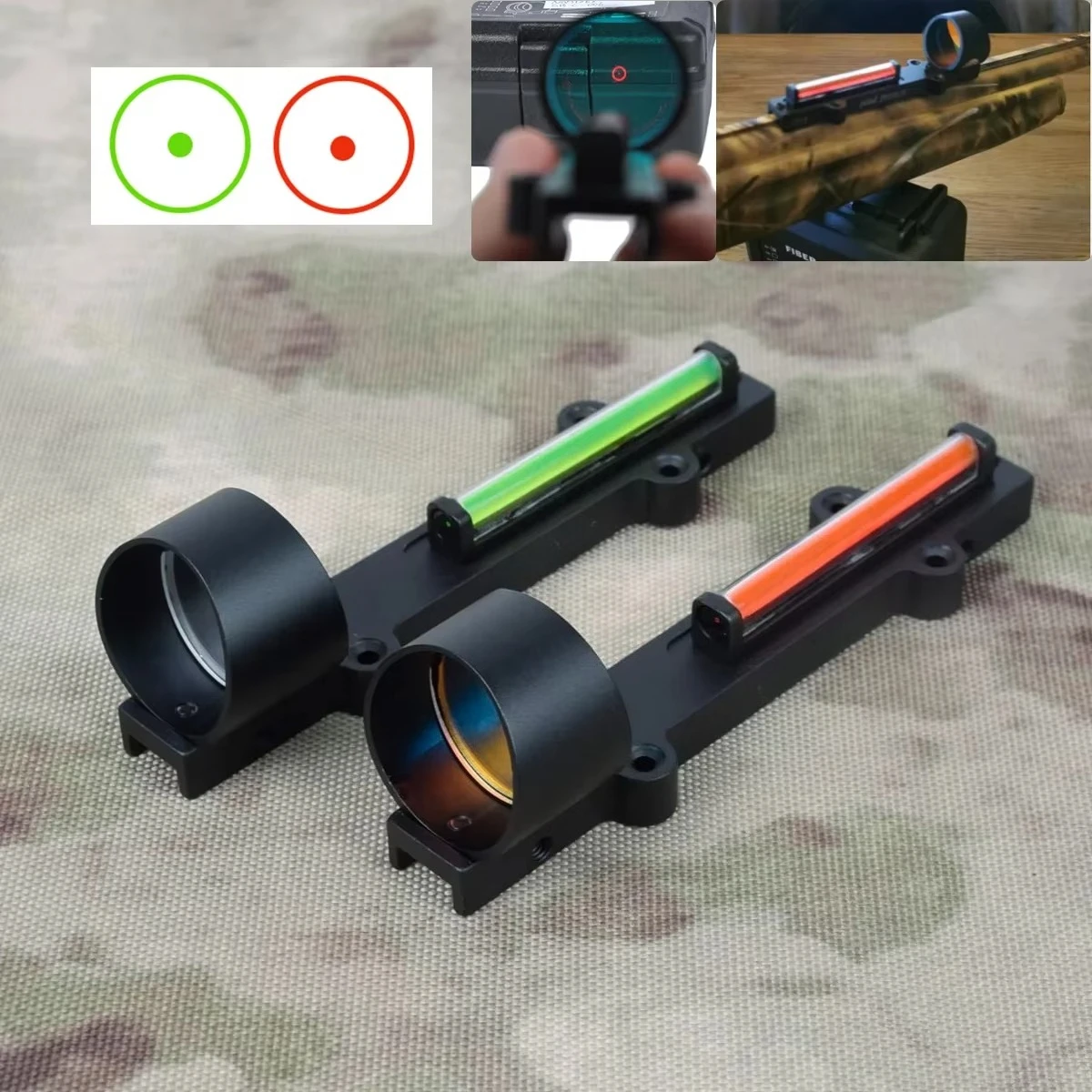 Hunting 1x28 Red Dot Sight Light Weight Scope Fit Shotguns Rib Rail Red and Green Fiber Shooting Holographic Sight For 11mm Rail red dot sight