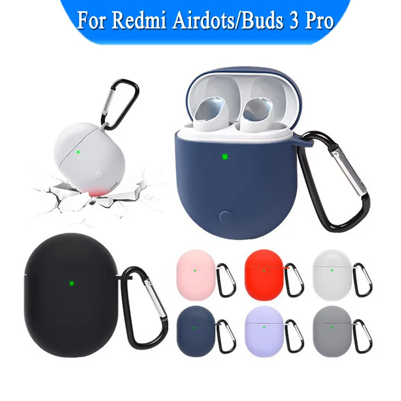 Per Xiaomi Redmi Buds 3 Pro Airdots 3 Pro Custodia In Silicone Auricolare Shell Cuffie Wireless Fundas Con Moschettone Per Airdots 3Pro