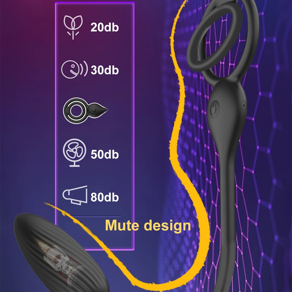 Anal Vibras Dildo Vibrating Male Prostate Massager Delay Ejaculation  Double Ring Butt Plug Toys for Men G_voghion.com