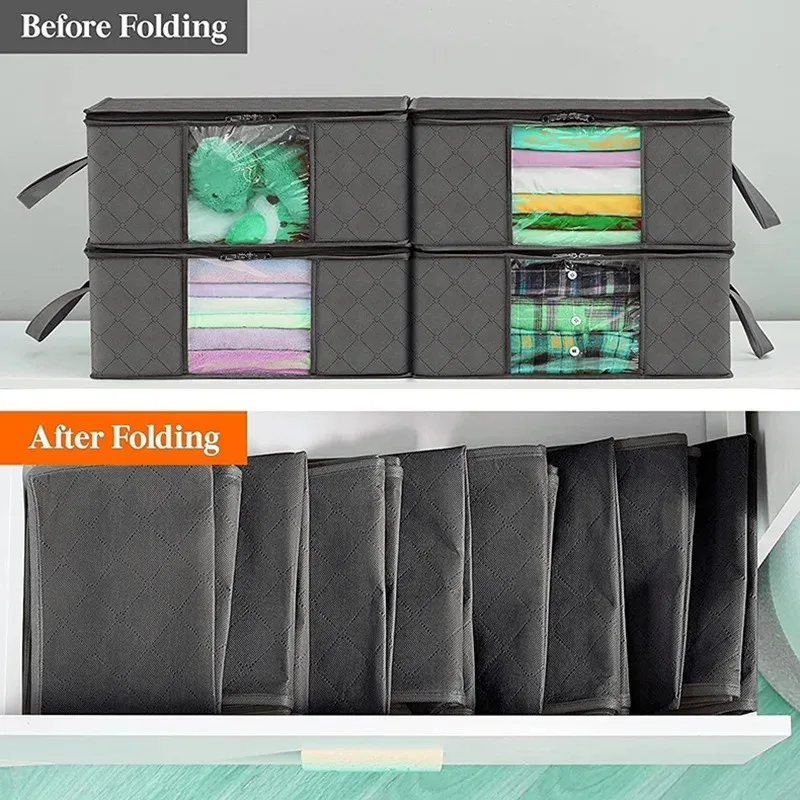 Foldable Clothes Storage Bag 1/3/6pcs for Home Bedroom