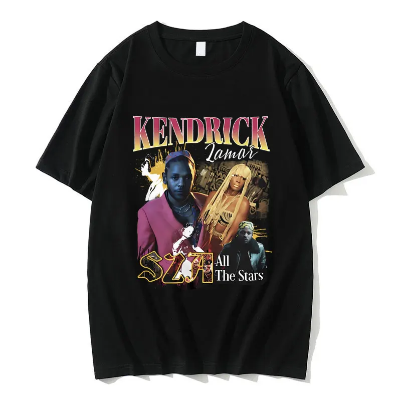 

Rapper Kendrick Lamar Print T-shirt Rap SZA All The Stars Hip Hop Oversized T Shirts Men Women Fashion Vintage Short Sleeve Tees