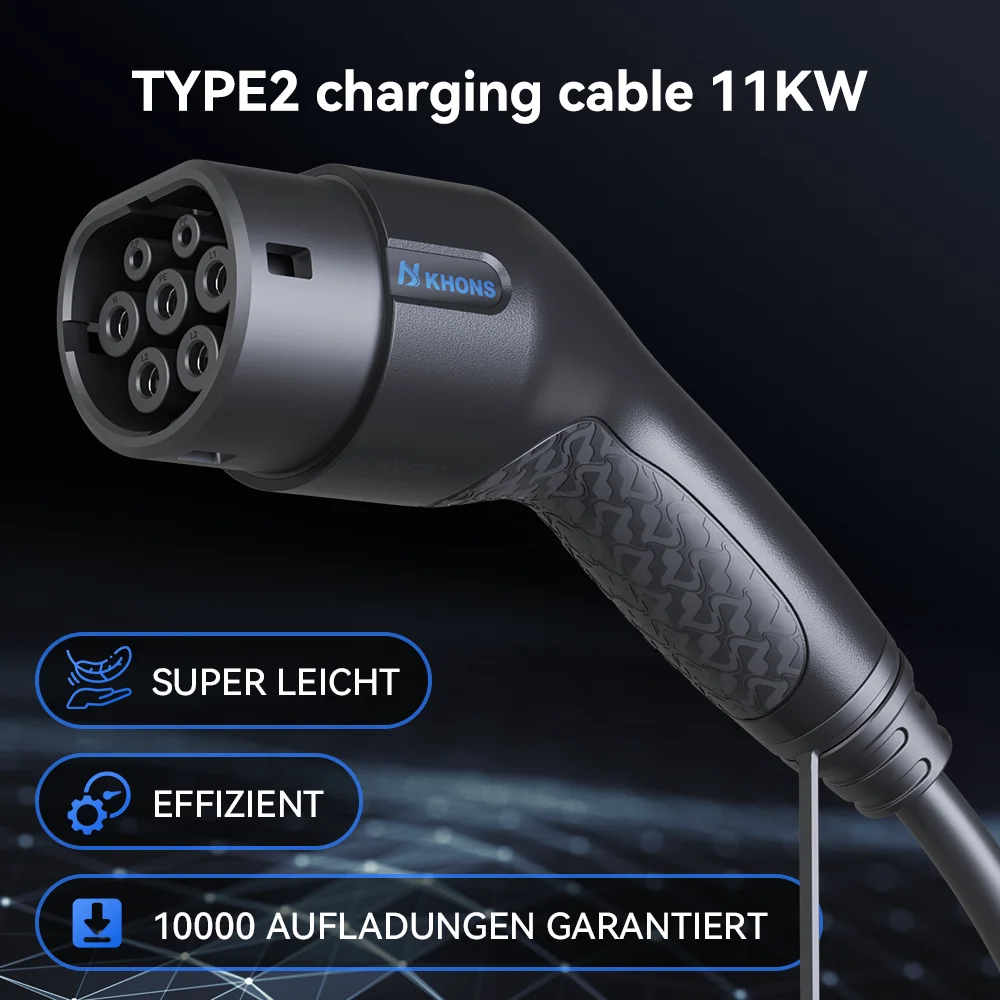 Khons Typ2 auf Typ2 Ev-Ladekabel, 3 Phasen, 16 A Buchse auf Stecker, 5 m Kabel, 11 kW, IEC62196-2 EVES Ladestationen – Detail 10