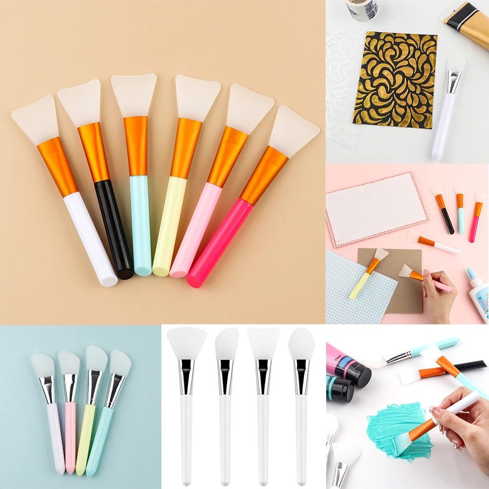 Multifunction Silicone Craft Brush Reusable Resin Epoxy Brushes Set Spreading Tool Spatula Mixed Media Brushes DIY Resin Crafts