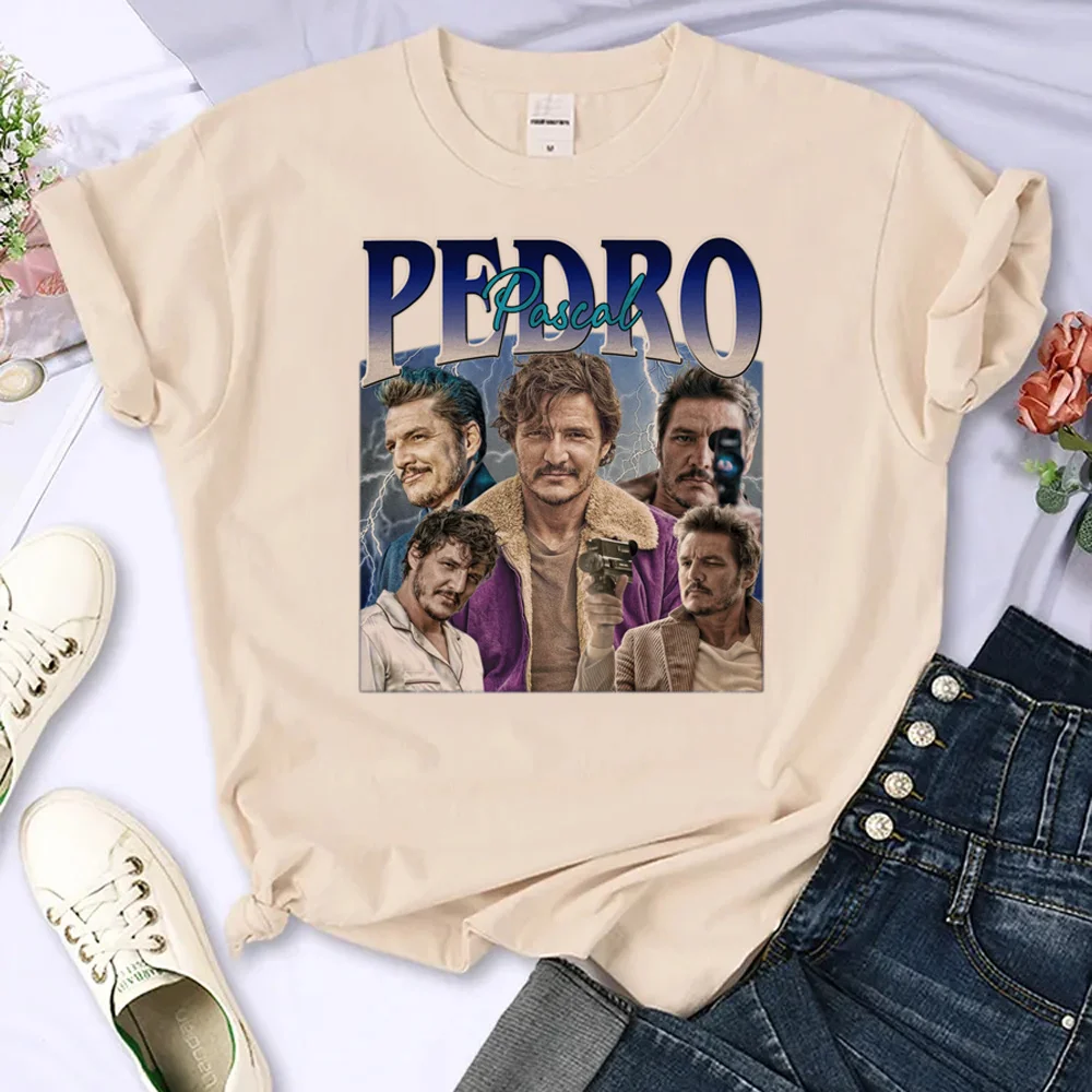 

Pedro Pascal t shirt women designer t shirt girl graphic Japanese comic clothes