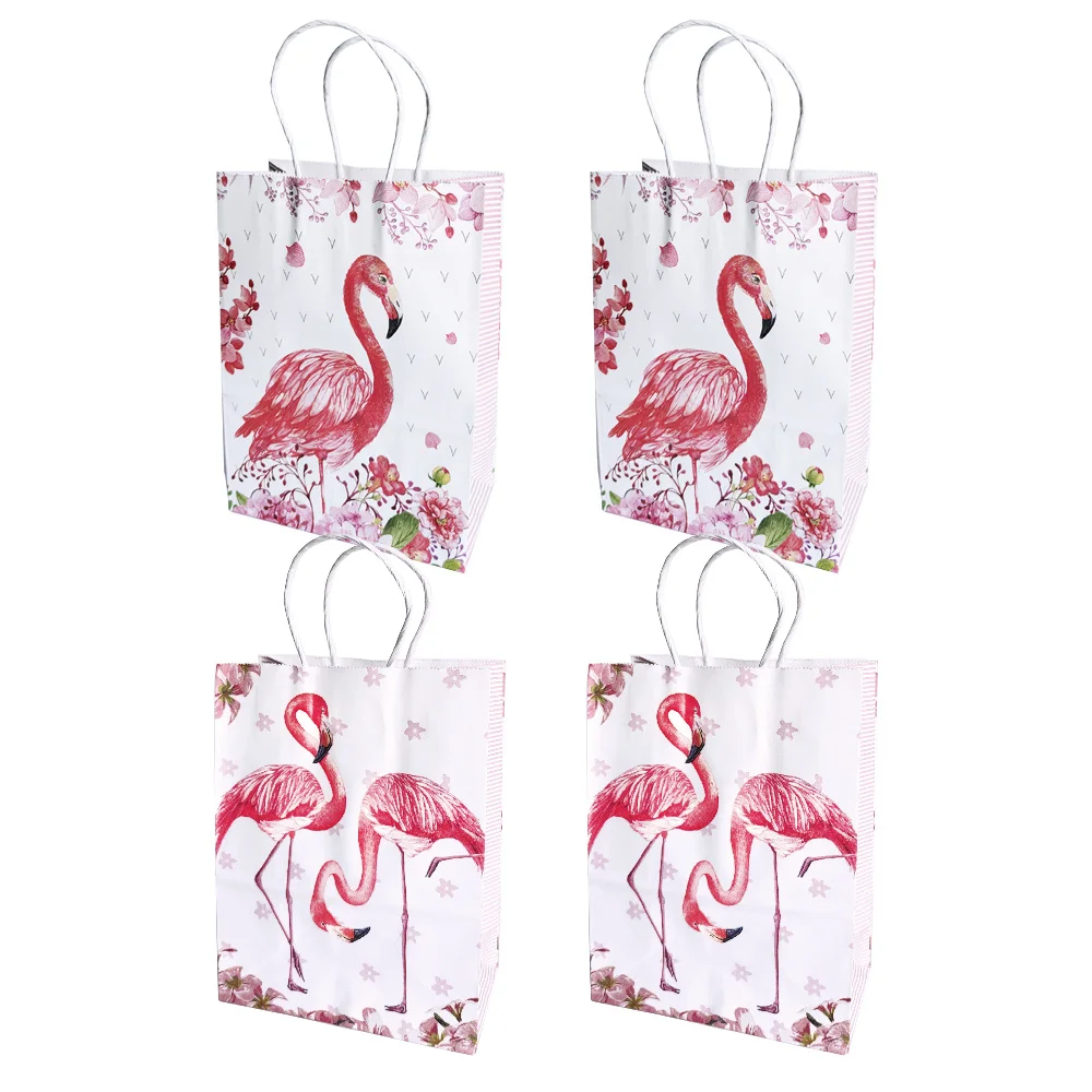 Sacs cadeaux en papier flamant rose, emballage en poudre