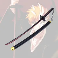 26cm BLEACH  Kurosaki Ichigo Ban Kai Zangetsu Metal Model Weapon Swords Peripheral Keychain Action Figures Gift Toys Game Boys 1