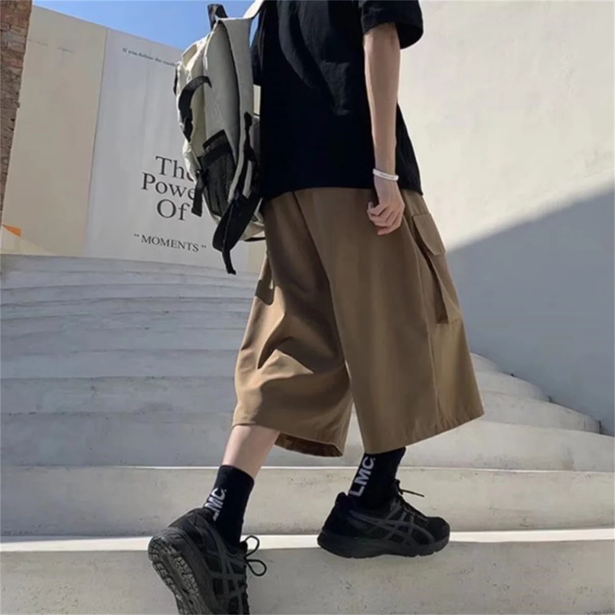 Cool Summer Hip Hop Cargo Shorts for Men's Summer Slim Loose 2024 Ins Hanging Trendy High Street Pants Straight Shorts Men 5