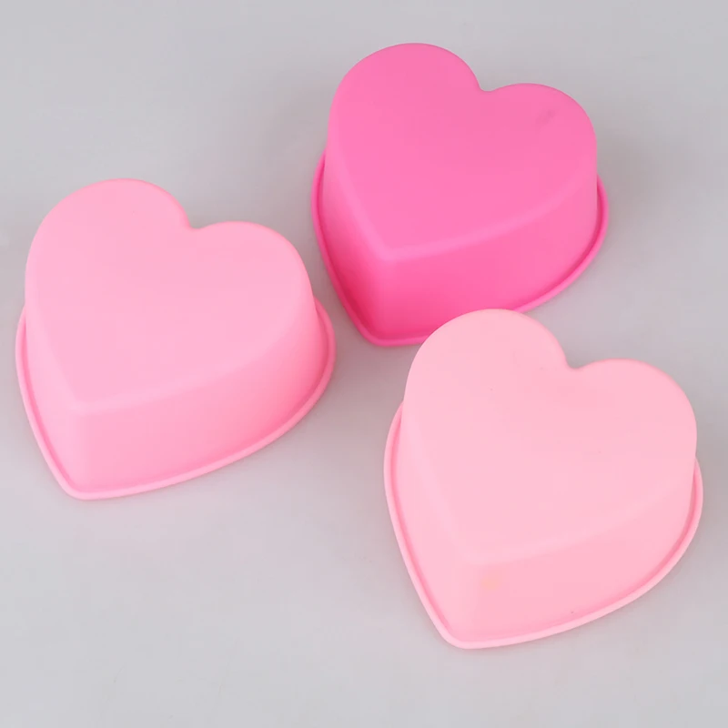NEW Cute 3 Inch 8cm Heart Mousse Chocolate Soap Mold Silicone Cake Molds Cake Decorations Bakeware Baking Pan