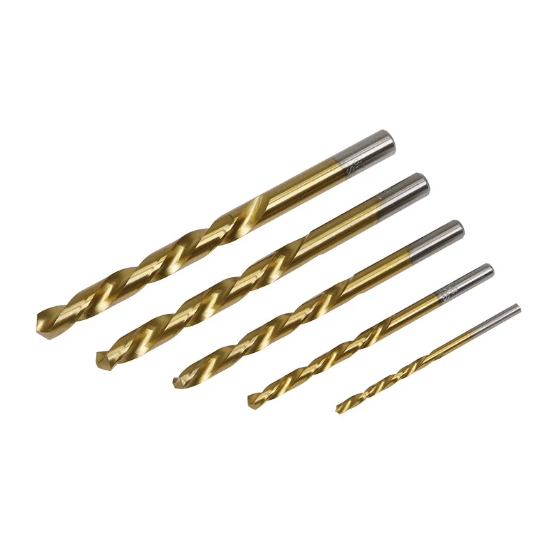 5-piece Left-handed Reverse Rotation Drill Titanium Plated Broken Screw Remover Screw Remover Twists Drill Hand Tools