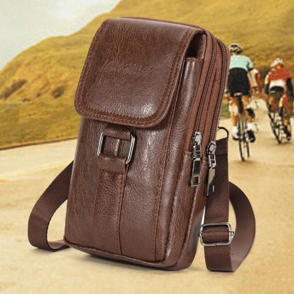 Large Capacity Double-Layer Belt Clip Phone Pouch with Strap