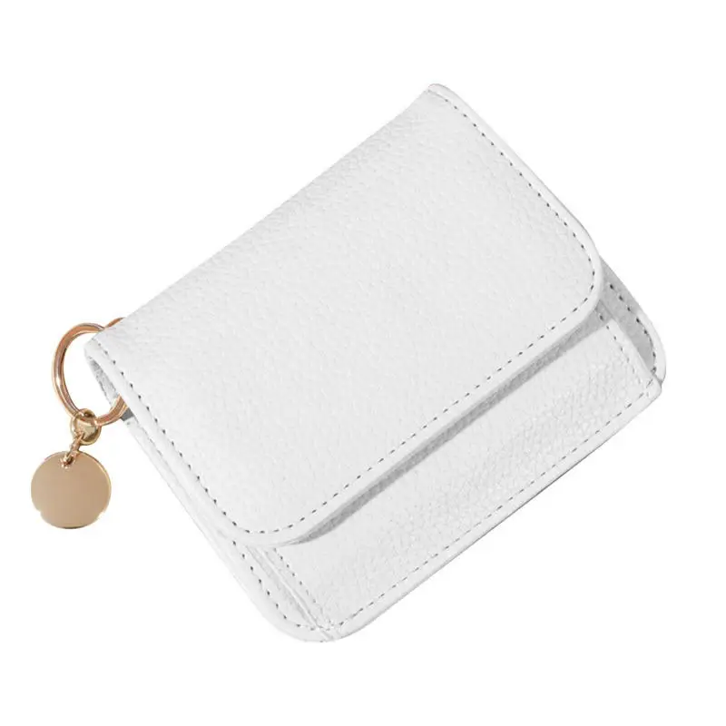 Vintage Solid Color Minimalist Bifold Wallet with Snap Closure
