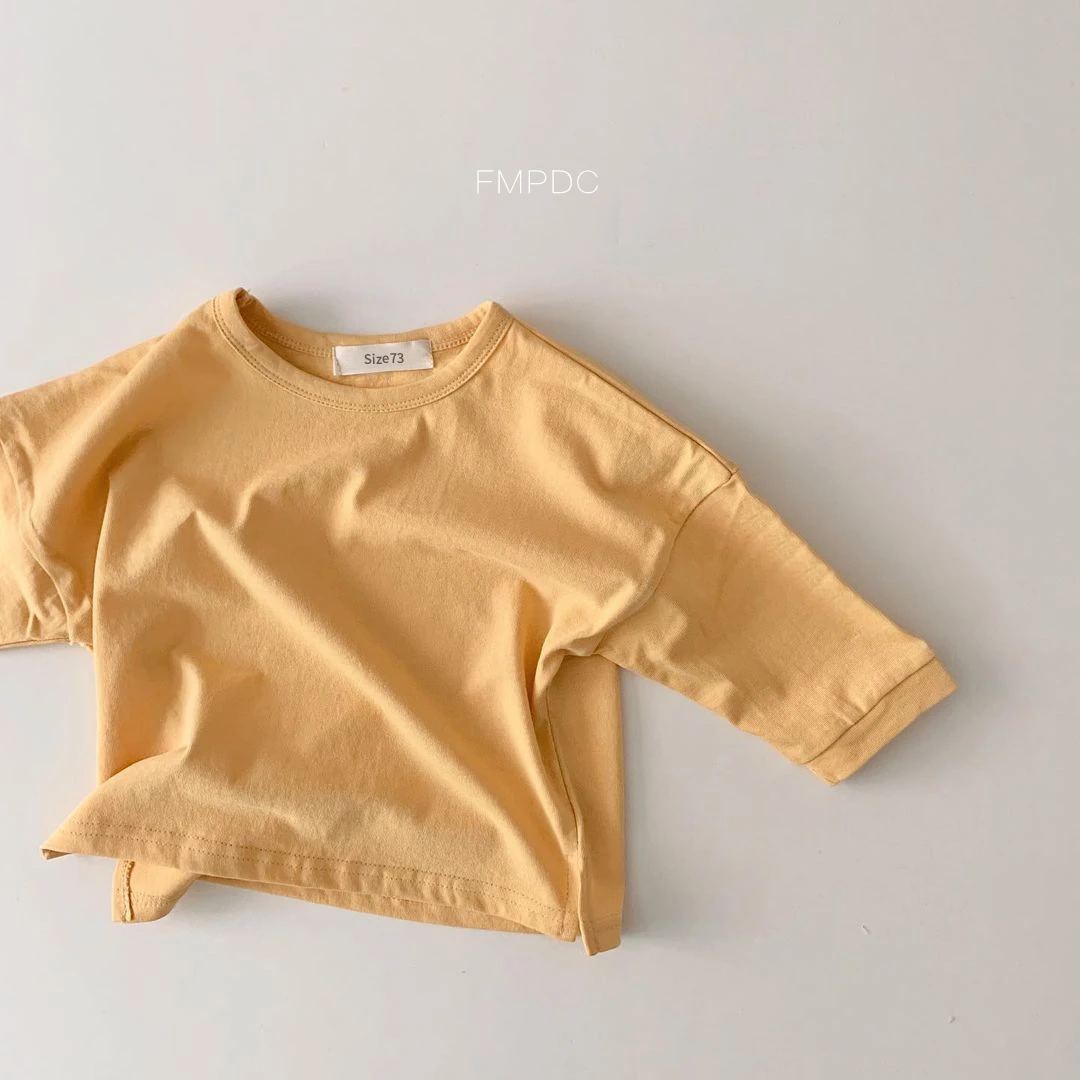 New Spring Autumn Baby T-Shirts Infant Baby Girls Boys Solid Color Base T Shirt Kids Cotton   Tops Round Neck  Toddler Clothes 4
